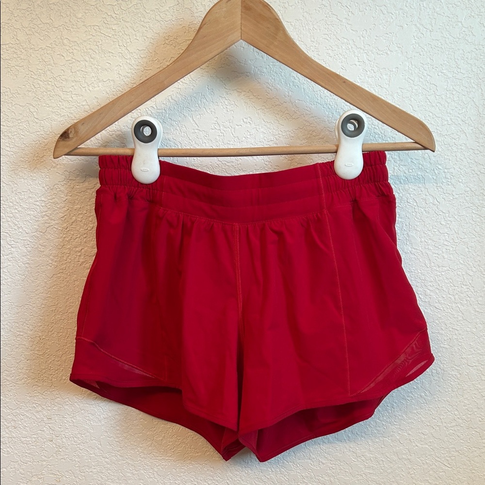 Lululemon Hotty Hot 4in Red Shorts